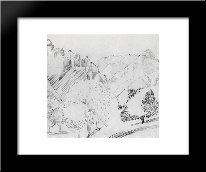 Landscape In Kalaki (Gohtan) 20x24 Black Modern Wood Framed Art Print Poster by Saryan, Martiros