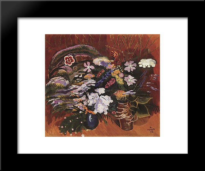 Meadow Flowers 20x24 Black Modern Wood Framed Art Print Poster by Saryan, Martiros