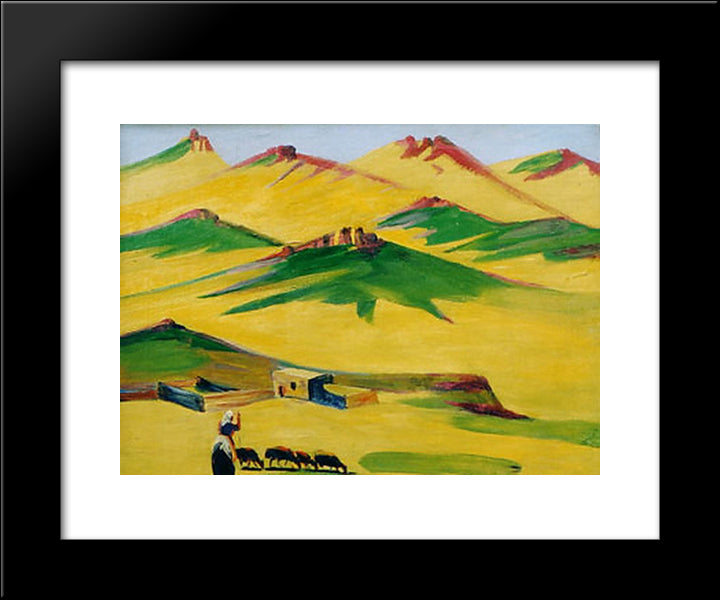 Notable Day In The Mountains 20x24 Black Modern Wood Framed Art Print Poster by Saryan, Martiros