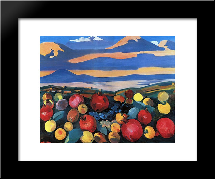 October In Yerevan 20x24 Black Modern Wood Framed Art Print Poster by Saryan, Martiros