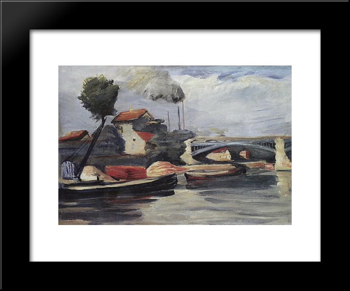 On Marna. Yerevan. 20x24 Black Modern Wood Framed Art Print Poster by Saryan, Martiros