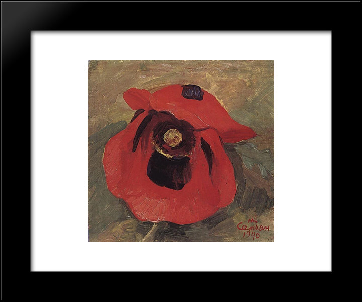 Poppy 20x24 Black Modern Wood Framed Art Print Poster by Saryan, Martiros