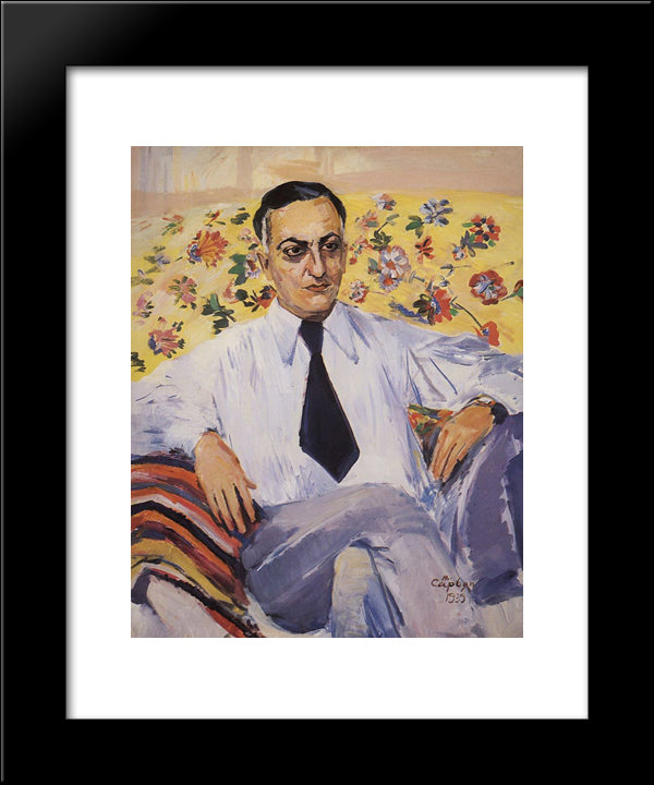 Portrait Of A Film Director Ruben Simonov 20x24 Black Modern Wood Framed Art Print Poster by Saryan, Martiros