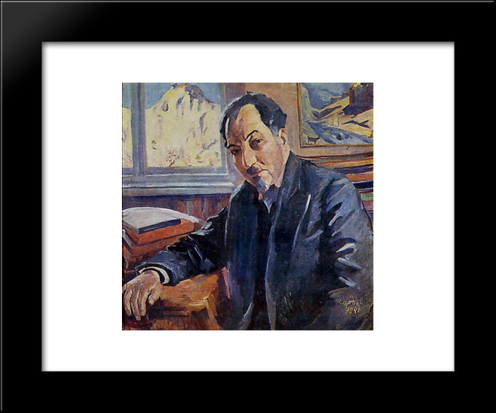 Portrait Of Avetik Isahakyan 20x24 Black Modern Wood Framed Art Print Poster by Saryan, Martiros
