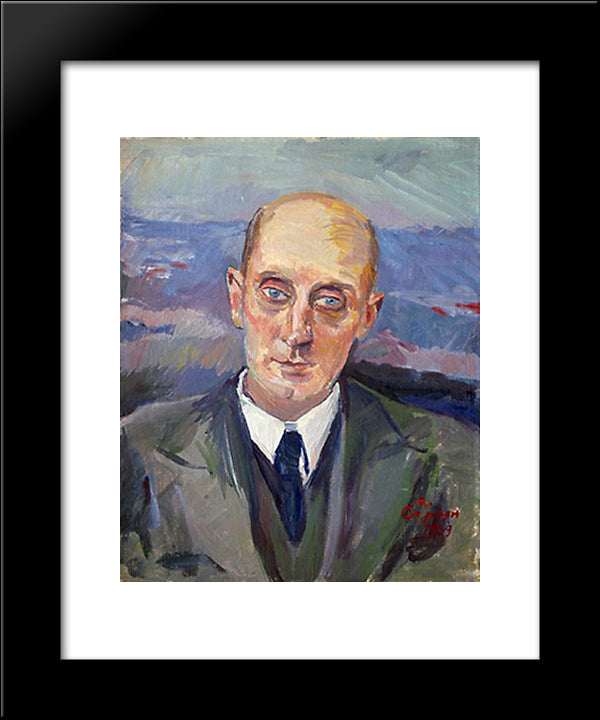 Portrait Of S. Shervinsky 20x24 Black Modern Wood Framed Art Print Poster by Saryan, Martiros