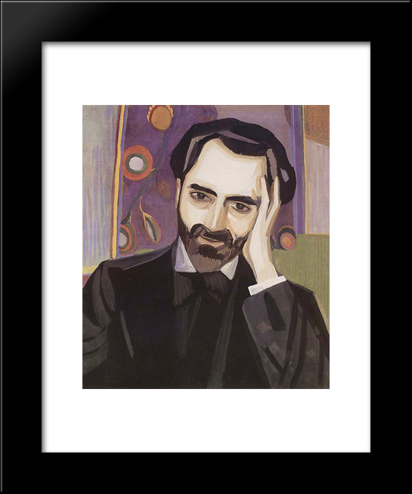 Portrait Of The Poet Alexander Tsaturyan 20x24 Black Modern Wood Framed Art Print Poster by Saryan, Martiros