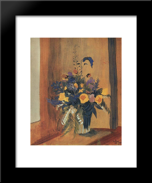 Steppe Flowers 20x24 Black Modern Wood Framed Art Print Poster by Saryan, Martiros