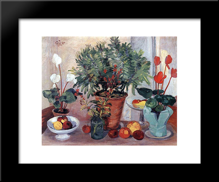 Still Life (Cyclamen) 20x24 Black Modern Wood Framed Art Print Poster by Saryan, Martiros