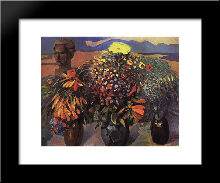 Still Life With Bust 20x24 Black Modern Wood Framed Art Print Poster by Saryan, Martiros
