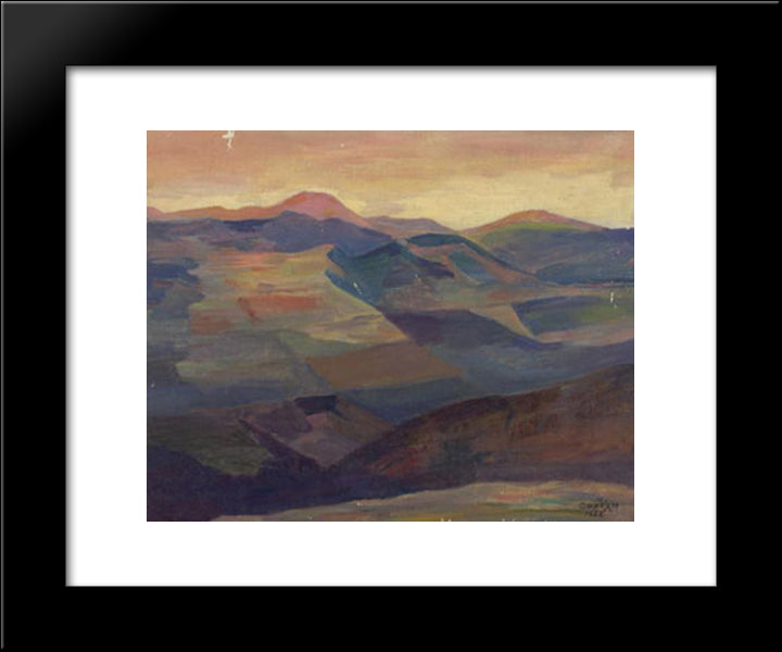 Sunrise In Tumanyan 20x24 Black Modern Wood Framed Art Print Poster by Saryan, Martiros