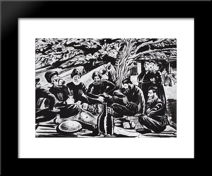 The Blessing Of The Elderly 20x24 Black Modern Wood Framed Art Print Poster by Saryan, Martiros