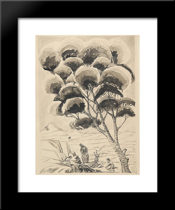 The Death Of Kikos 20x24 Black Modern Wood Framed Art Print Poster by Saryan, Martiros