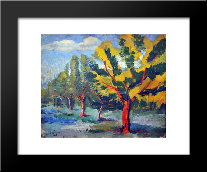 Trees 20x24 Black Modern Wood Framed Art Print Poster by Saryan, Martiros
