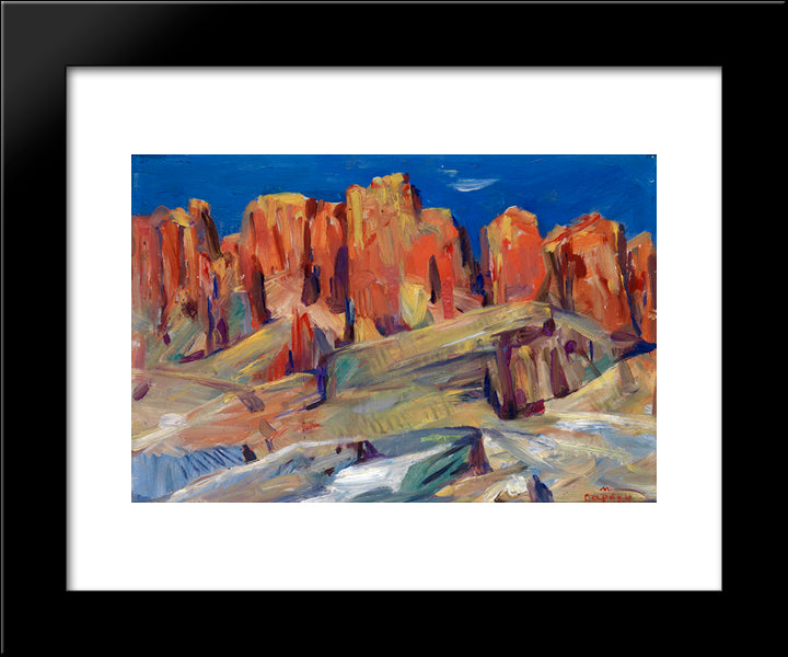 View From The Banks Of The River Araks 20x24 Black Modern Wood Framed Art Print Poster by Saryan, Martiros