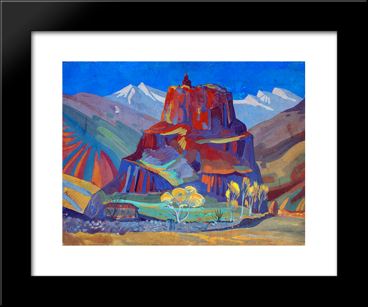 View Of Bjini Fortress, Armenia 20x24 Black Modern Wood Framed Art Print Poster by Saryan, Martiros