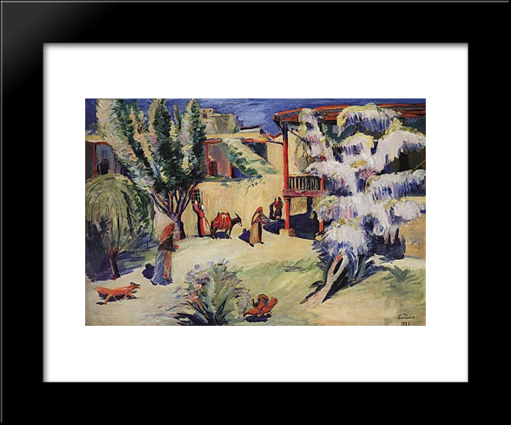 Yard In Yerevan 20x24 Black Modern Wood Framed Art Print Poster by Saryan, Martiros