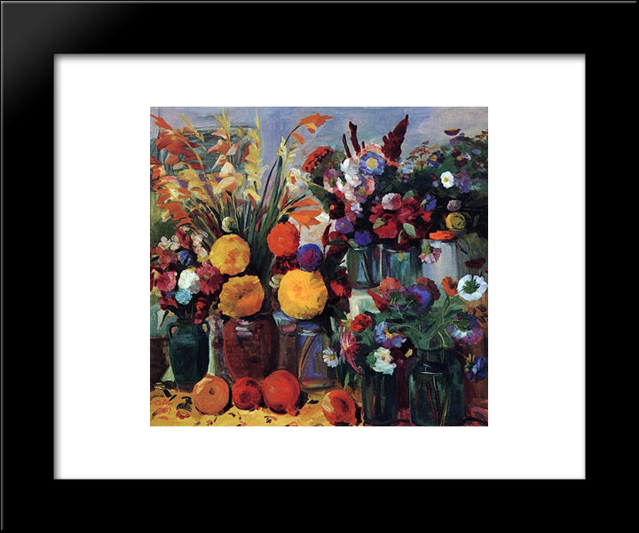 Yerevan Flowers 20x24 Black Modern Wood Framed Art Print Poster by Saryan, Martiros