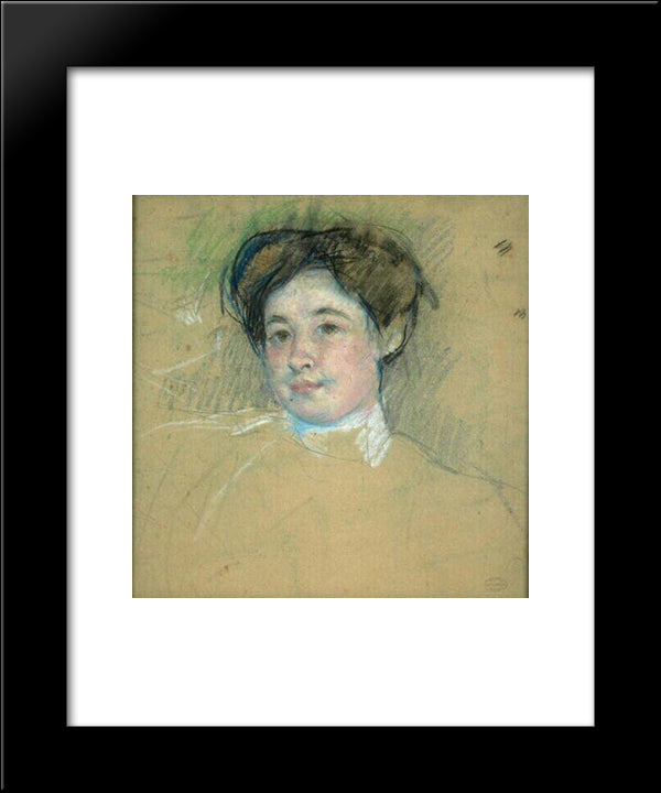 Portrait Of Young Woman 20x24 Black Modern Wood Framed Art Print Poster by Cassatt, Mary