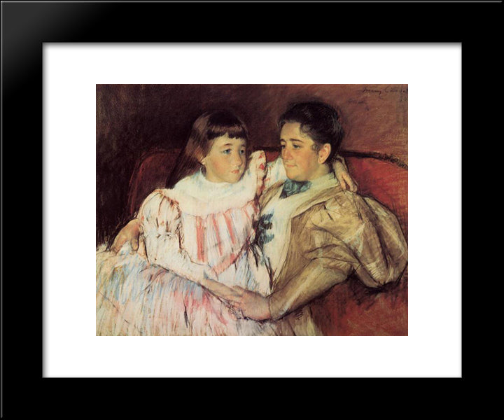Portrait Of Mrs Havemeyer And Her Daughter Electra 20x24 Black Modern Wood Framed Art Print Poster by Cassatt, Mary