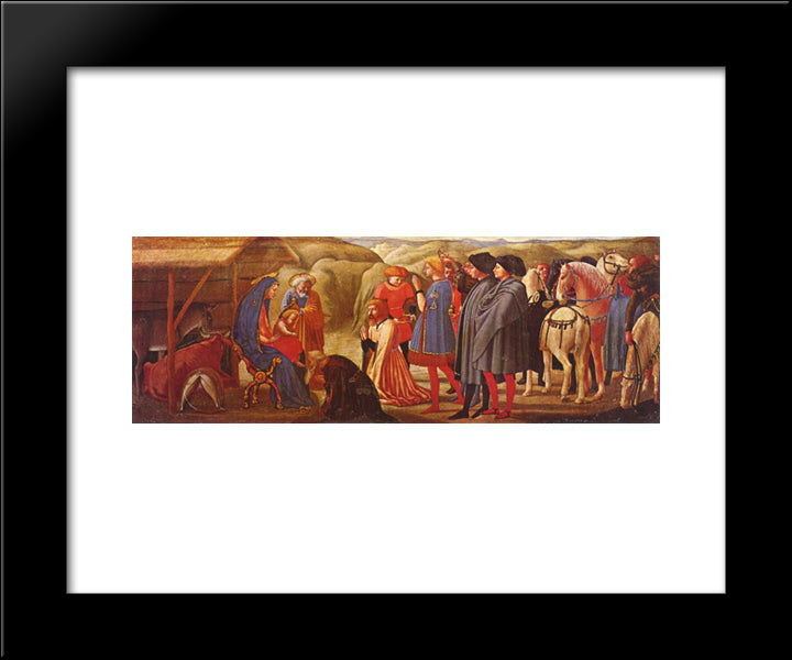 Adoration Of The Knigs 20x24 Black Modern Wood Framed Art Print Poster by Masaccio