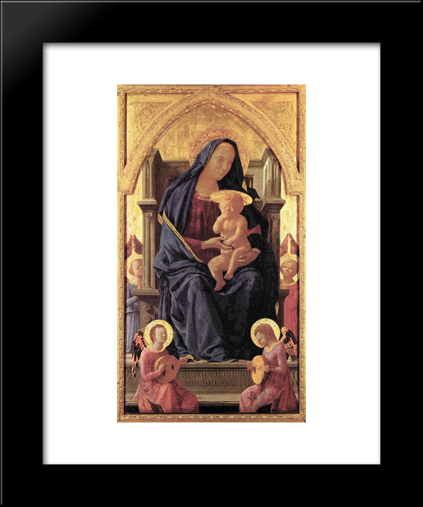 Maria And Child 20x24 Black Modern Wood Framed Art Print Poster by Masaccio