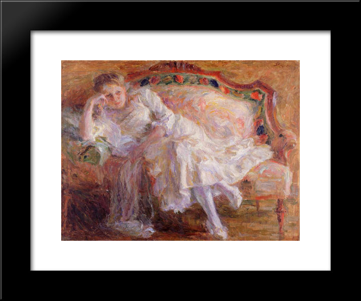 On The Couch 20x24 Black Modern Wood Framed Art Print Poster by Sternen, Matej