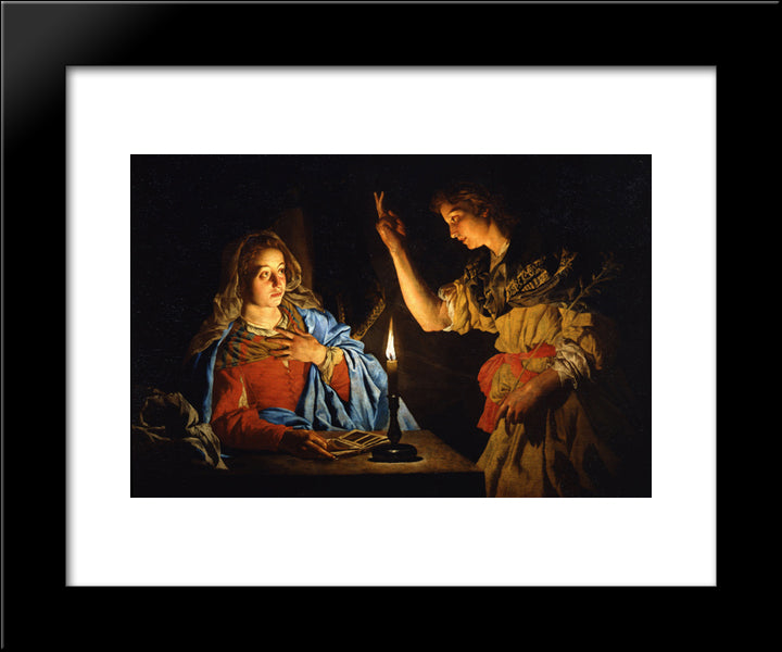 Annunciation 20x24 Black Modern Wood Framed Art Print Poster by Stom, Matthias