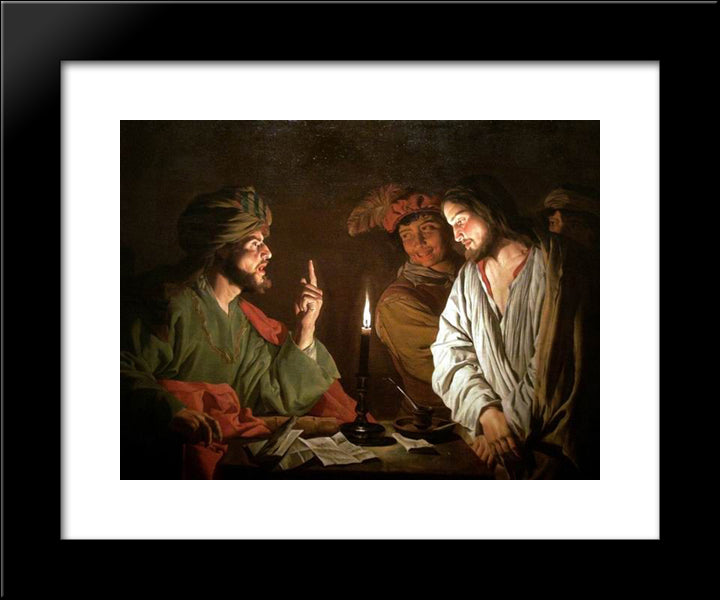 Christ Before Caiaphas 20x24 Black Modern Wood Framed Art Print Poster by Stom, Matthias