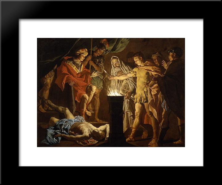 Mucius Scaevola In The Presence Of Lars Porsenna 20x24 Black Modern Wood Framed Art Print Poster by Stom, Matthias