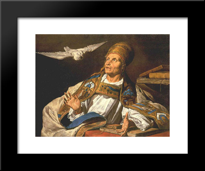 St. Gregory 20x24 Black Modern Wood Framed Art Print Poster by Stom, Matthias