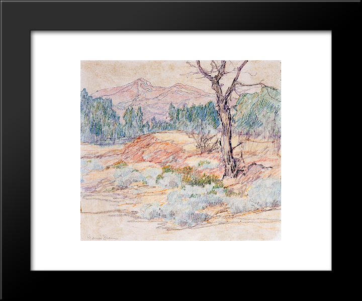Landscape With Tree 20x24 Black Modern Wood Framed Art Print Poster by Braun, Maurice