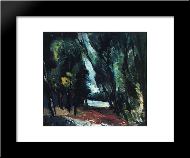 The Clearing At Valmondoiis 20x24 Black Modern Wood Framed Art Print Poster by Vlaminck, Maurice