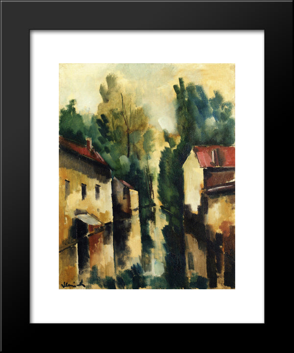 The Flodded Village 20x24 Black Modern Wood Framed Art Print Poster by Vlaminck, Maurice