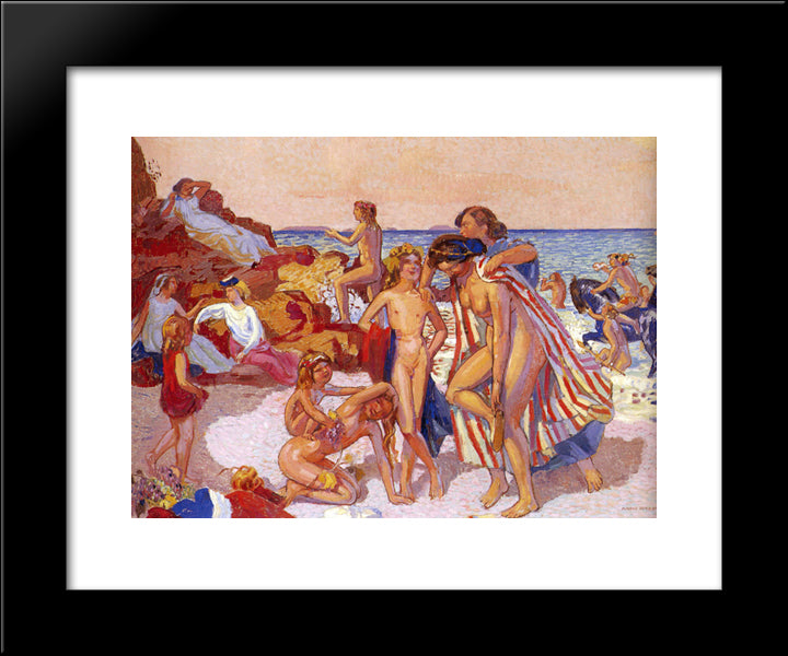 Bacchus And Ariadne 20x24 Black Modern Wood Framed Art Print Poster by Denis, Maurice