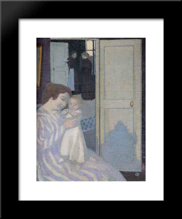 Mother And Child 20x24 Black Modern Wood Framed Art Print Poster by Denis, Maurice