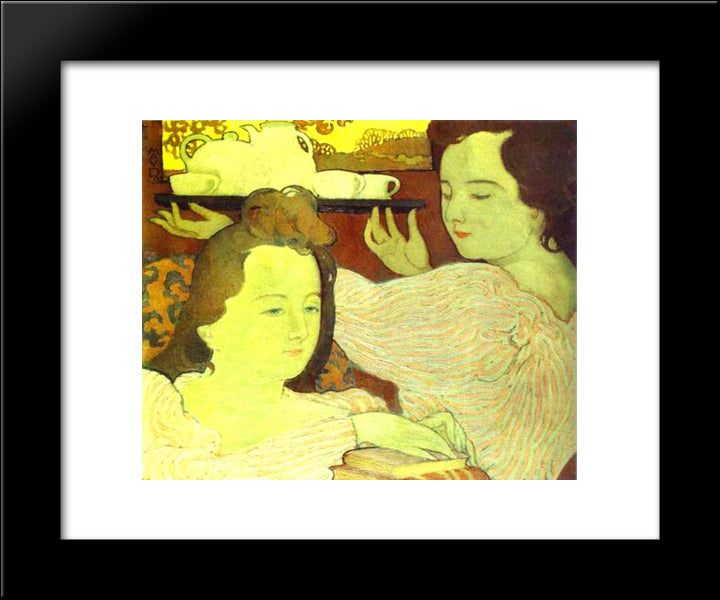 Mystic Allegory Or Tea 20x24 Black Modern Wood Framed Art Print Poster by Denis, Maurice