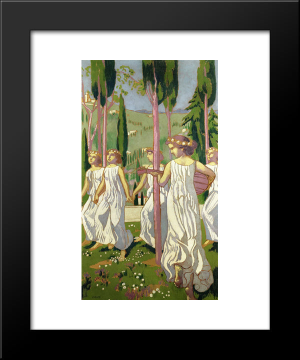 The Dancers (Also Known As Eternal Summer, Wiesbaden) 20x24 Black Modern Wood Framed Art Print Poster by Denis, Maurice