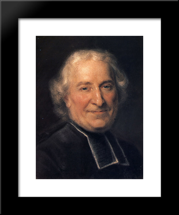 Abbot Claude Charles Deschamps 20x24 Black Modern Wood Framed Art Print Poster by La Tour, Maurice Quentin de