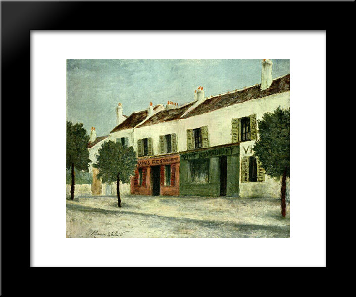 Bistros In A Suburb 20x24 Black Modern Wood Framed Art Print Poster by Utrillo, Maurice