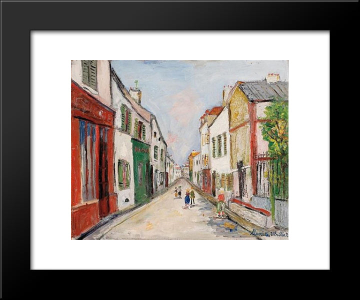 Damiette Street In Sannois 20x24 Black Modern Wood Framed Art Print Poster by Utrillo, Maurice