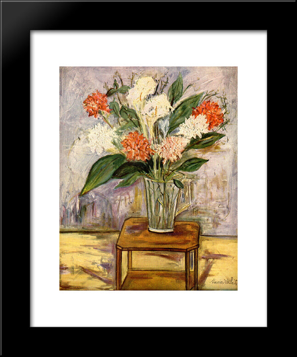 Flowers 20x24 Black Modern Wood Framed Art Print Poster by Utrillo, Maurice