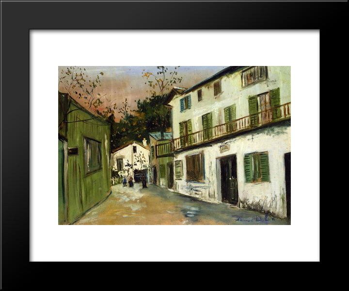 Italian'S House At Monmartre 20x24 Black Modern Wood Framed Art Print Poster by Utrillo, Maurice