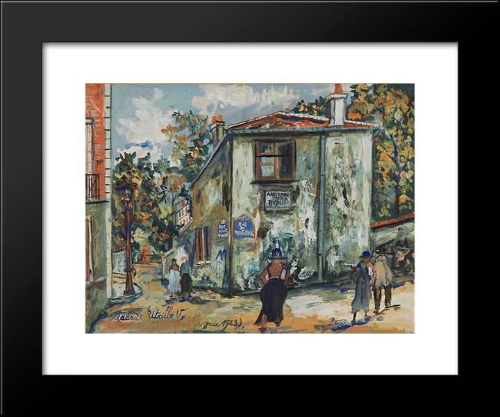 Mont - Cenis Street 20x24 Black Modern Wood Framed Art Print Poster by Utrillo, Maurice