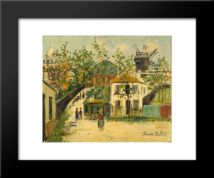 Montmartre 20x24 Black Modern Wood Framed Art Print Poster by Utrillo, Maurice