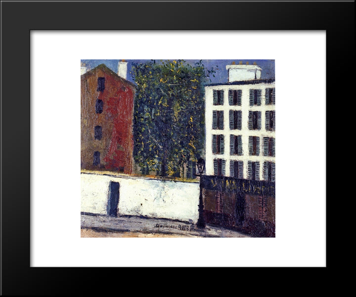 Montmartre Street 20x24 Black Modern Wood Framed Art Print Poster by Utrillo, Maurice
