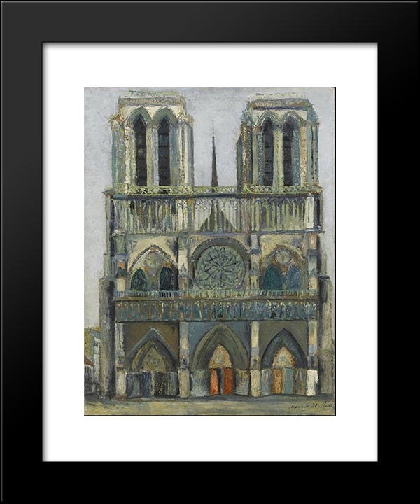 Notre Dame 20x24 Black Modern Wood Framed Art Print Poster by Utrillo, Maurice