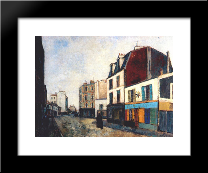 Paintshop At Saint Ouen 20x24 Black Modern Wood Framed Art Print Poster by Utrillo, Maurice