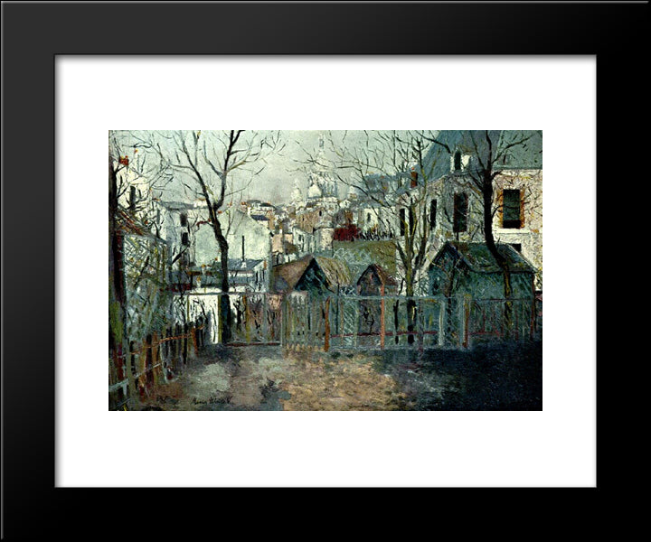 Renoir`S Garden 20x24 Black Modern Wood Framed Art Print Poster by Utrillo, Maurice