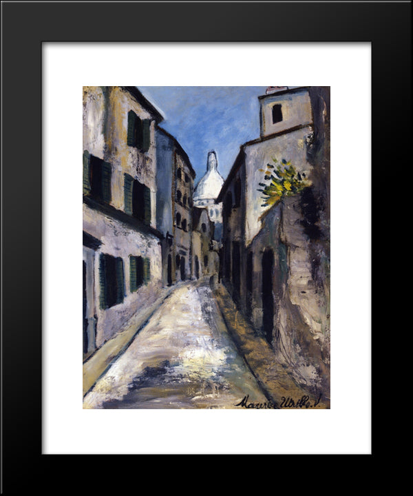 Saint - Rustique Street 20x24 Black Modern Wood Framed Art Print Poster by Utrillo, Maurice
