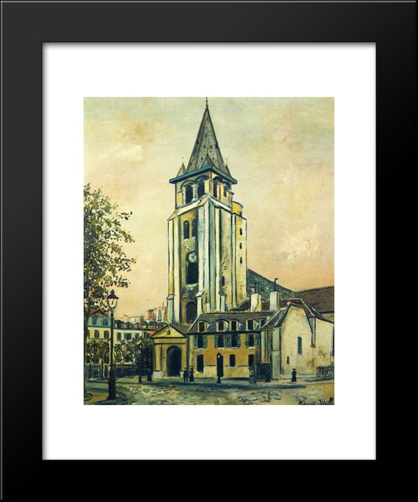 St. Germain Church 20x24 Black Modern Wood Framed Art Print Poster by Utrillo, Maurice